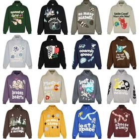 Broken Planet  American style retro foam printing hooded sweatshirt-2506  